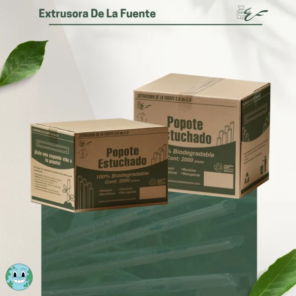 Popote Jumbo con Fibra de Agave